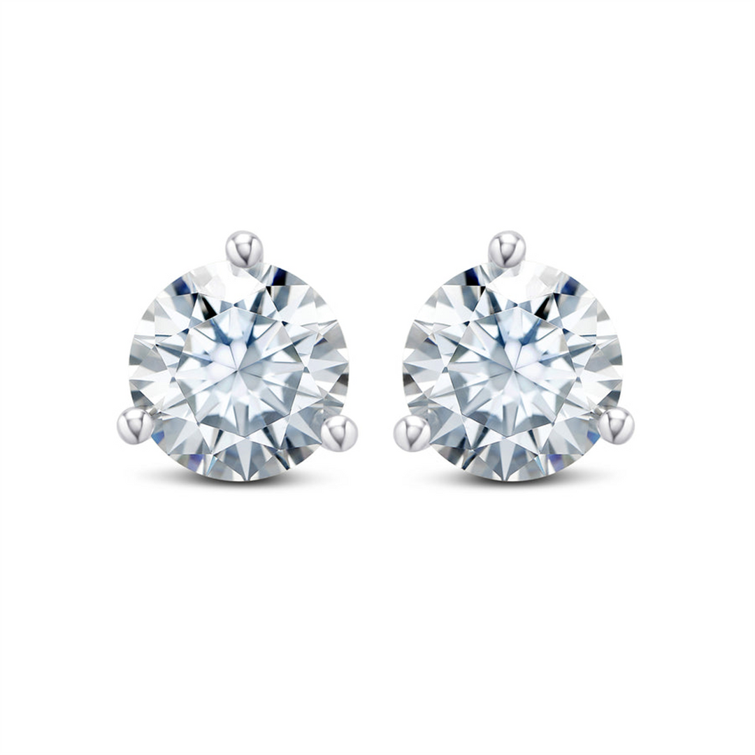 White Sterling Silver Cubic Zirconiums Polished Stud Earrings
Earring