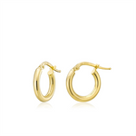 Load image into Gallery viewer, Yellow Gold Vermeil Sterling Silver Round Polished Huggie Earrings
Ea