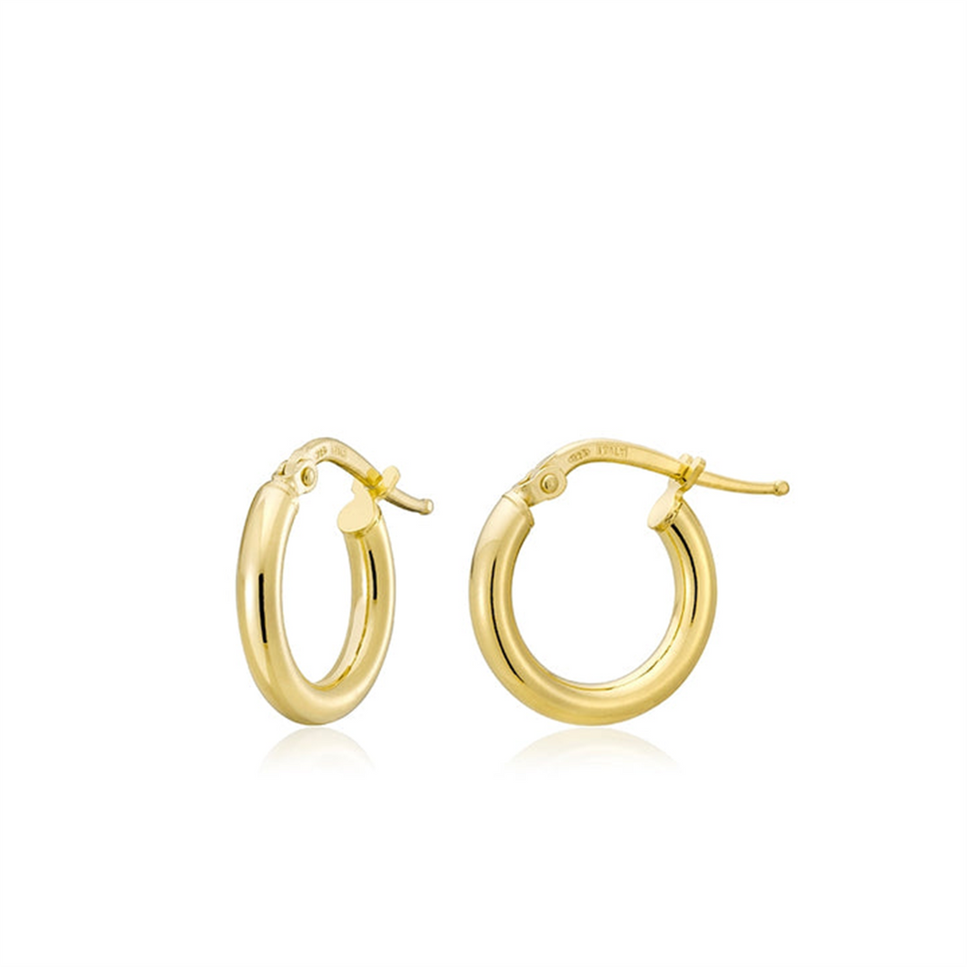 Yellow Gold Vermeil Sterling Silver Round Polished Huggie Earrings
Ea