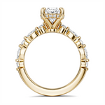 Load image into Gallery viewer, Yellow Gold Side Stones Diamond Engagement Ring Semi-Mount
Fits Centr