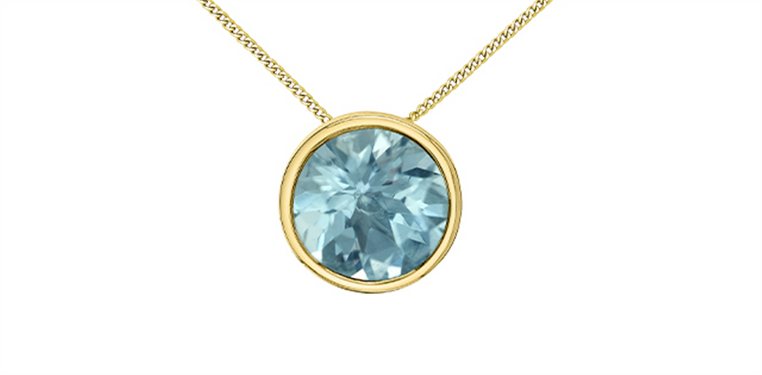 10K Yellow Gold Round Polished Aqua Pendant Necklace

PENDANT
Prima