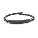 Load image into Gallery viewer, Black Stainless Steel ID Curb Bracelet 
Length: 8&quot; + 0.5&quot;
