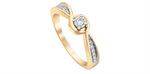 Load image into Gallery viewer, 10K Yellow &amp; White Gold Intertwined Round Diamond Engagement Ring
