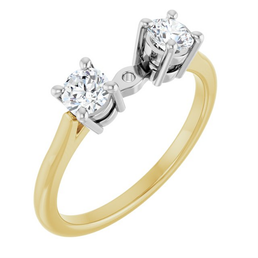 Yellow Gold 3 Stone Diamond Semi-Mount