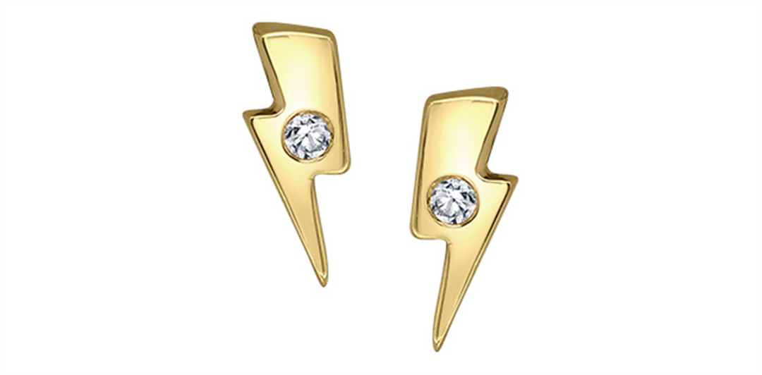 10K Yellow Gold Lightning Bolt Diamonds Stud Earrings
Total Diamonds: