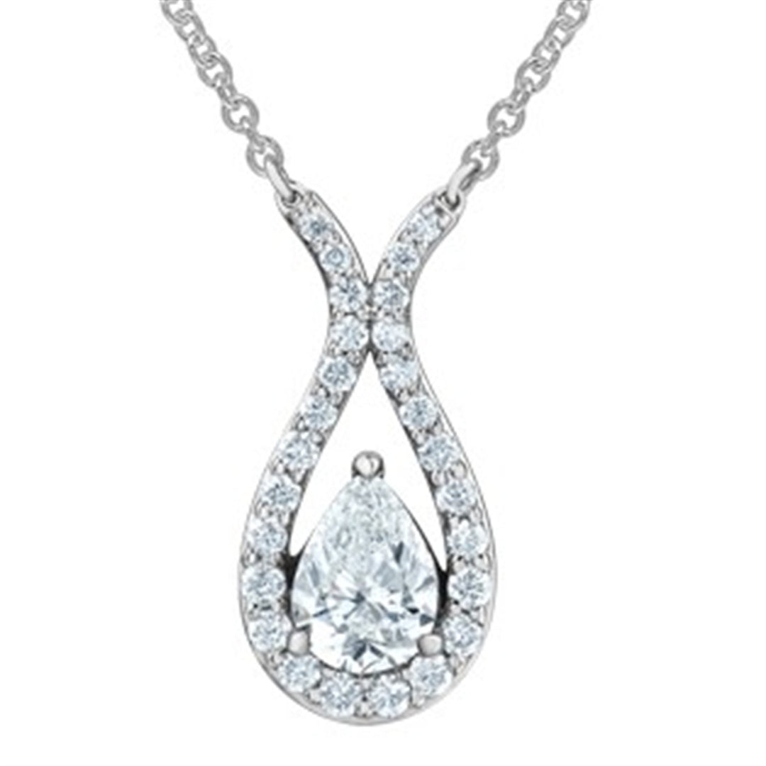 14K White Gold Lab Diamond Teardrop Polished Pendant Necklace

PENDA