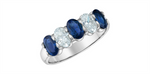 Load image into Gallery viewer, 10K White Gold Single Row Lab Sapphires and Lab Diamonds Band
Primary
