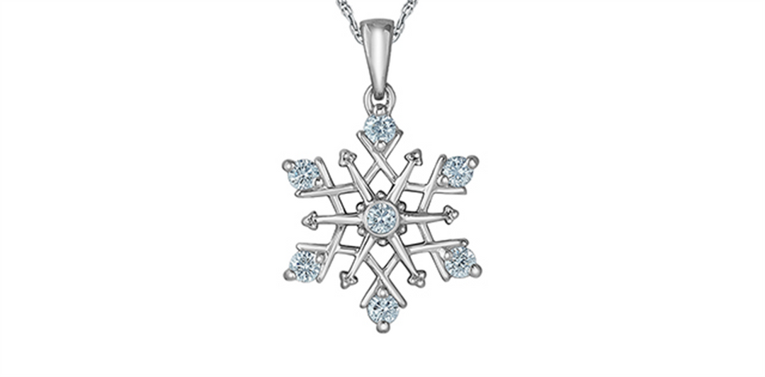 White Sterling Silver Snowflake Polished Pendant Necklace

PENDANT