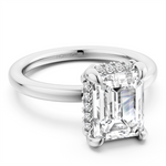 Load image into Gallery viewer, 14K White Gold Hidden Halo Diamond Engagement Ring Semi-Mount
Fits Ce