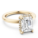Load image into Gallery viewer, 14K Yellow Gold Hidden Halo Diamond Engagement Ring Semi-Mount
Fits C