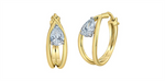 Load image into Gallery viewer, 14K Yellow &amp; White Gold Pear Lab Diamonds Medium Hoop Earrings
Total