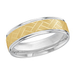 Load image into Gallery viewer, Men&#39;s 10K White &amp; Yellow Gold Flat Band with Satin Finish
