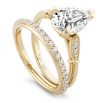 Load image into Gallery viewer, Yellow Gold Vintage Diamond Engagement Ring Semi-Mount
Fits Centre: 2