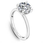 Load image into Gallery viewer, 14K White Gold Solitaire Diamond Engagement Ring Semi-Mount
Fits Cent