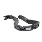 Load image into Gallery viewer, Black Stainless Steel Fancy Link Bracelet 
Length: 8.5&quot;
