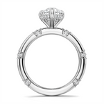 Load image into Gallery viewer, White Gold Side Stones Diamond Engagement Ring Semi-Mount
Fits Centre