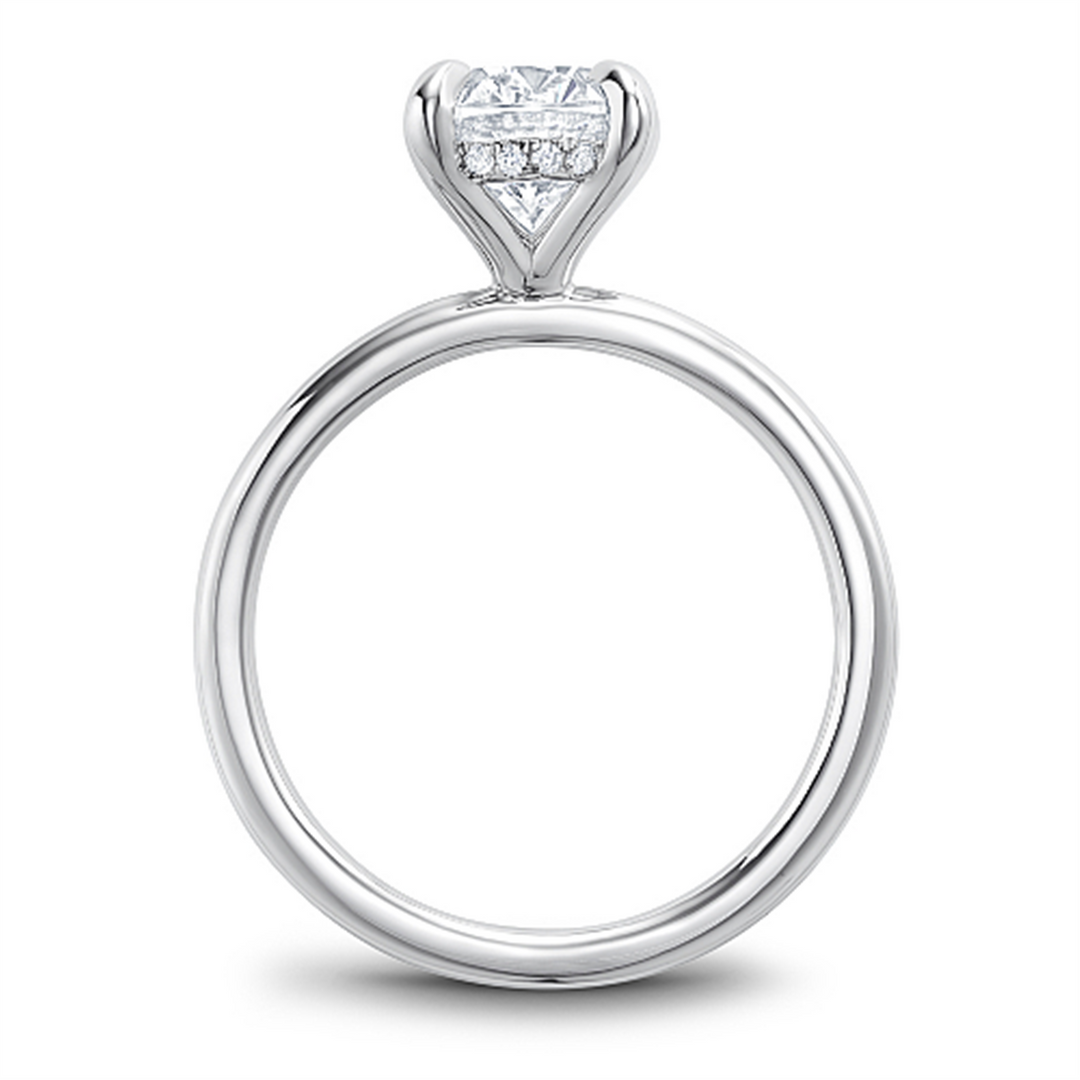 14K White Gold Hidden Halo Diamond Engagement Ring Semi-Mount
Fits Ce