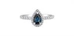 Load image into Gallery viewer, 10K White Gold Halo Sapphire and Diamonds Ring