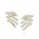 Load image into Gallery viewer, Yellow Sterling Silver Cubic Zirconium Polished Cuff Earrings
Earring
