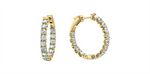 Load image into Gallery viewer, 10K Yellow Gold Round Lab Diamonds Medium Hoop Earrings
Total Diamond