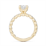Load image into Gallery viewer, Yellow Gold Side Stones Diamond Engagement Ring Semi-Mount
Fits Centr