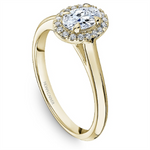 Load image into Gallery viewer, 14K Yellow Gold Halo Oval Diamond Engagement Ring
