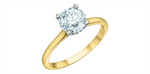 Load image into Gallery viewer, 14K Yellow &amp; White Gold Hidden Halo Round Lab Diamond Engagement Ring
