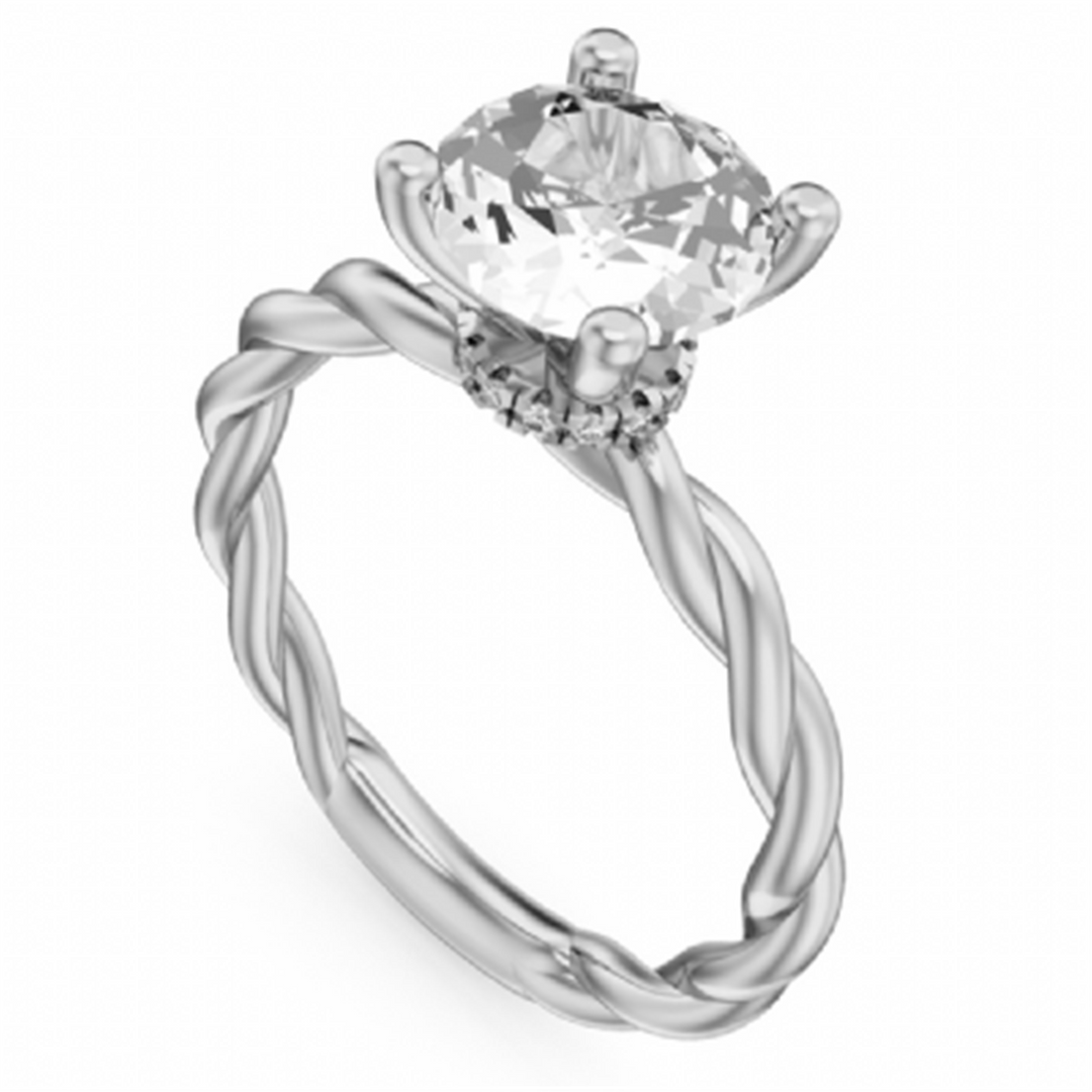 Yellow Gold Solitaire Diamond Semi-Mount