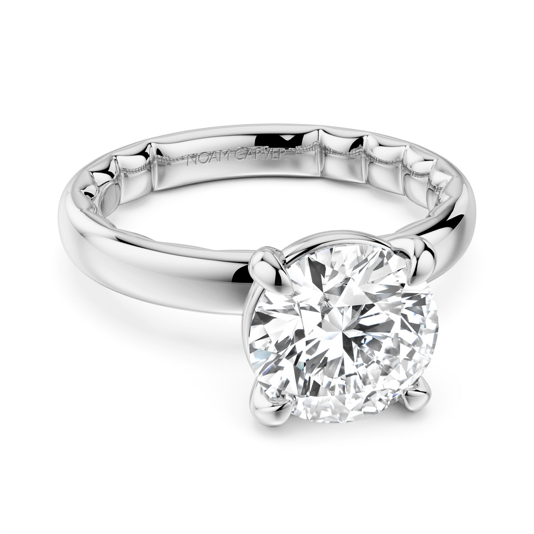14K White Gold Solitaire Diamond Engagement Ring Semi-Mount
Fits Cent