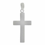 Load image into Gallery viewer, Sterling Silver White Polished Cross Religious Pendant 
Length: 33mm
