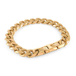 Load image into Gallery viewer, Gold Stainless Steel Curb Bracelet 
Length: 8&quot; + 0.5&quot;
