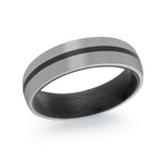 Load image into Gallery viewer, Stainless Steel Satin Domed Band Band with Carbon Fibre Inlay 
Width: 6mm
