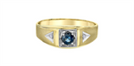 Load image into Gallery viewer, Men&#39;s 10K Yellow &amp; White Gold Sapphire and Diamonds Ring
