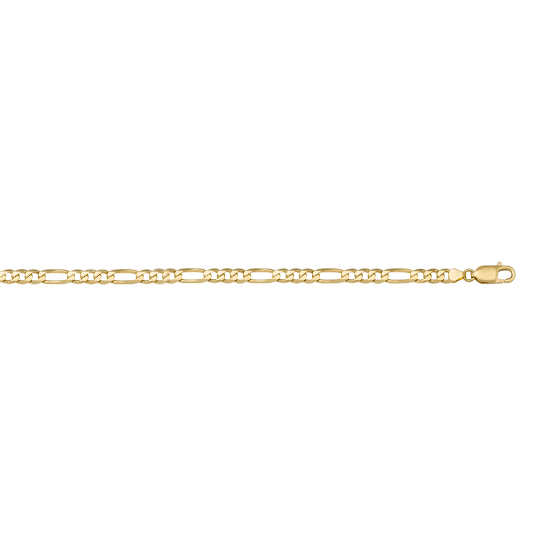 Product: N304-2 (Yellow Gold Solid Figaro Link)
Specs: 10k Yellow Gol