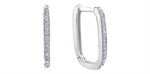 Load image into Gallery viewer, 10K White Gold Paperclip Diamonds Small Hoop Earrings
Total Diamonds:
