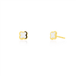 Load image into Gallery viewer, 10K Yellow Gold Clover Mother Of Pearls Stud Earrings
Primary Stone:
