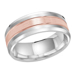 Load image into Gallery viewer, Men&#39;s 10K White &amp; Rose Gold Bevel Band with Satin Finish
