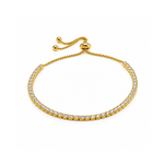 Load image into Gallery viewer, Yellow Gold Vermeil Sterling Silver Tennis Bracelet 
Top Width: 2mm