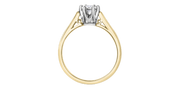 10K Yellow & White Gold Solitaire Round Diamond Engagement Ring