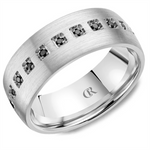 Load image into Gallery viewer, Men's White Gold Flat Black Diamond Band 
Total Diamonds: 0.34cttw
T