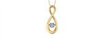 Load image into Gallery viewer, 10K Yellow Gold Diamond Infinity Dancing Stone Pendant Necklace
