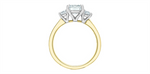 Load image into Gallery viewer, 14K Yellow &amp; White Gold 3 Stone Emerald Lab Diamond Engagement Ring
C
