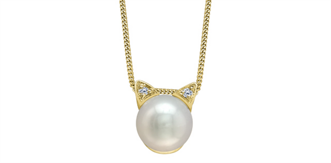 10K Yellow Gold Cat Polished Pearl Diamonds Pendant Necklace

PENDAN