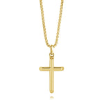 Load image into Gallery viewer, Polished Gold Stainless Steel Cross Necklace
