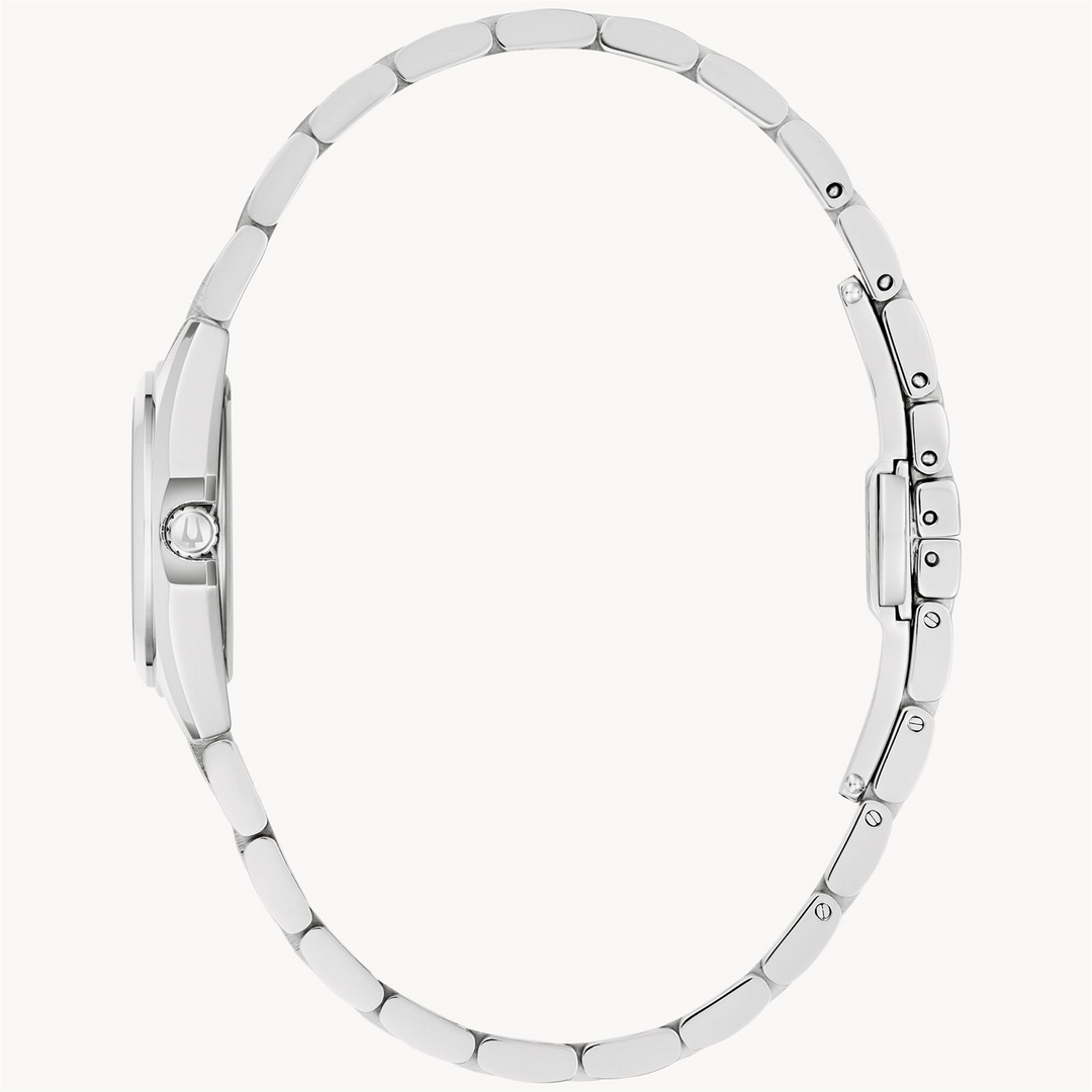 BULOVA Lady's Stainless Steel Quartz Dress Watch with Light Blue Dial