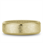 Load image into Gallery viewer, Men's Yellow Gold Bevel Band with Diamond Brushed Finish 
Top Width: