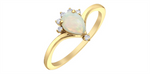 Load image into Gallery viewer, 10K Yellow Gold Unique Opal and Diamonds Ring
