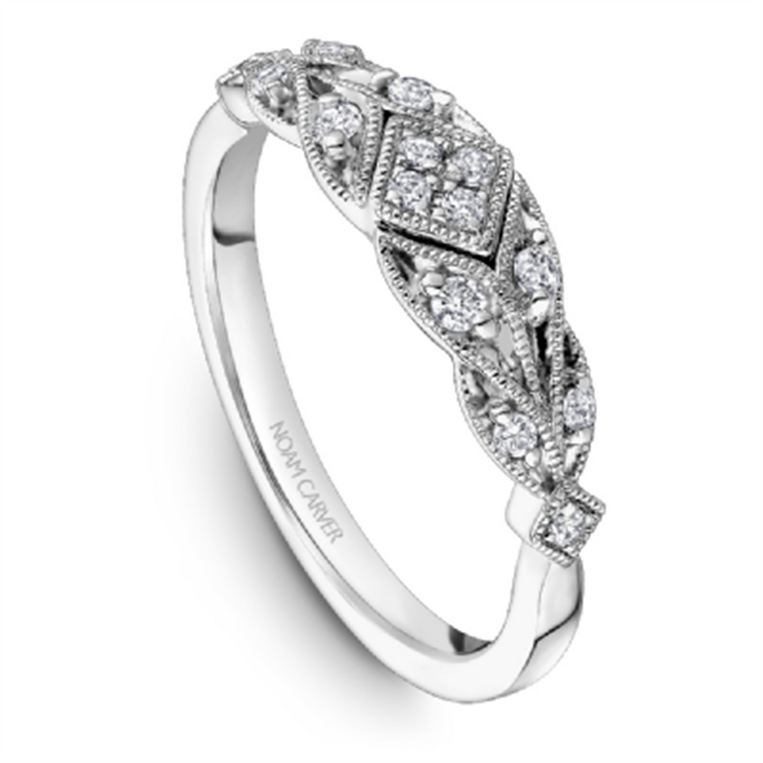 Lady's White Gold Floral Diamonds Band
Diamond Shape: Round