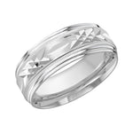 Load image into Gallery viewer, Men&#39;s 10K White Gold Domed Band with Diamond Cut Finish
