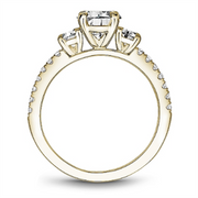 Yellow Gold 3 Stone Diamond Semi-Mount